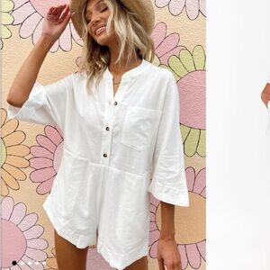 NWT Show Me Your MuMu Horton Romper - White, Size Small